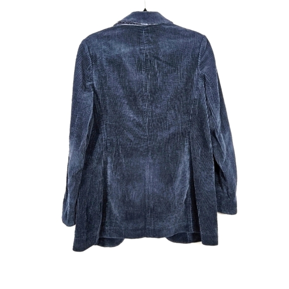 J.Jill Women's Blue Corduroy and Velvet Cuffs Oversized Long-line Jacket XSP - Picture 10 of 12